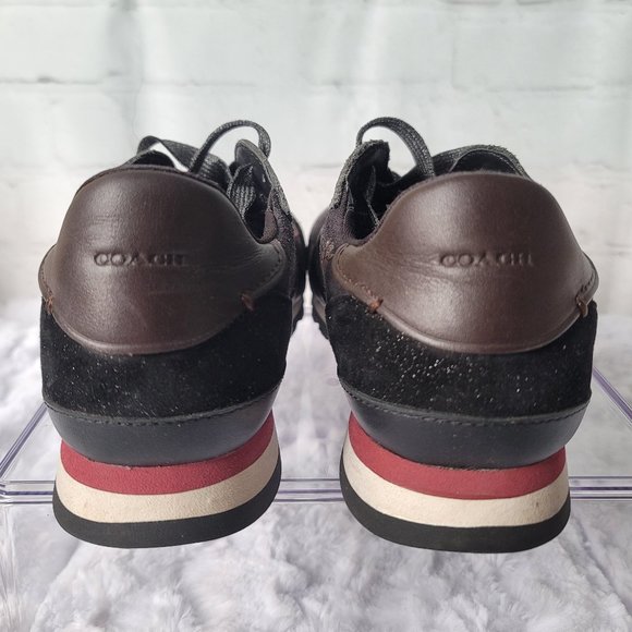 COACH  FG2976 Classic Sneakers With Metallic Floral Glitter Print Size 7B - Picture 9 of 15